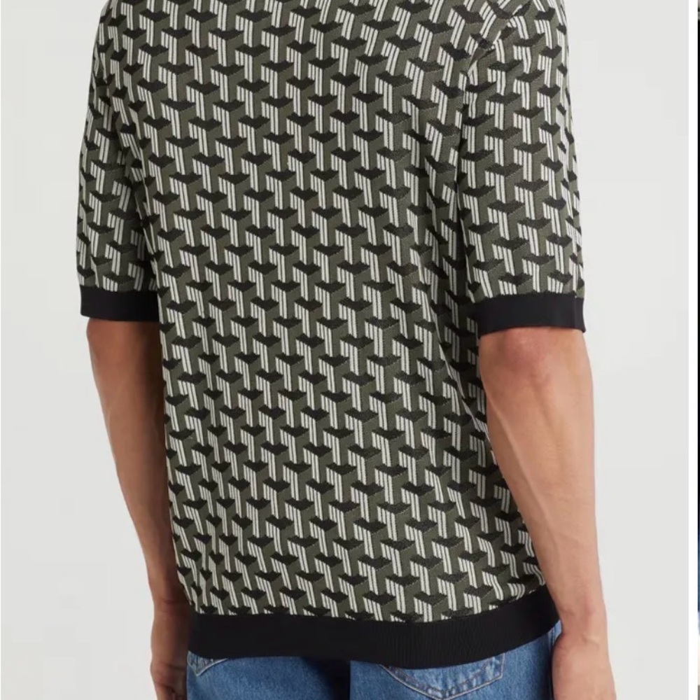 rag & bone Vaughn Geometric Jacquard Polo Size M